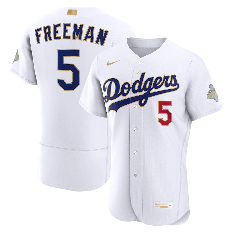 Men's Nike Freddie Freeman White Los Angeles Dodgers 2026 Gold Collection Authentic Jersey