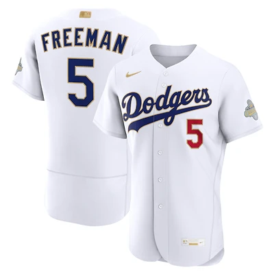 Men's Nike Freddie Freeman White Los Angeles Dodgers 2026 Gold Collection Authentic Jersey