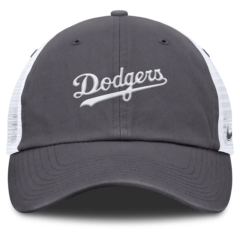 Men's Nike Gray Los Angeles Dodgers Wordmark Club Adjustable Trucker Hat