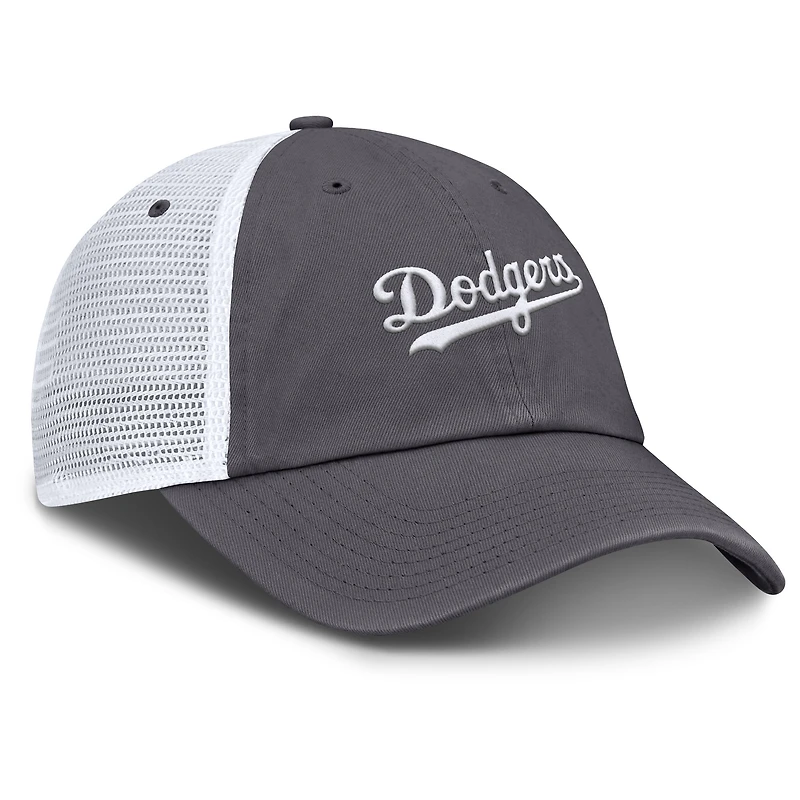 Casquette de camionneur ajustable Nike grise Los Angeles Dodgers Wordmark Club pour homme