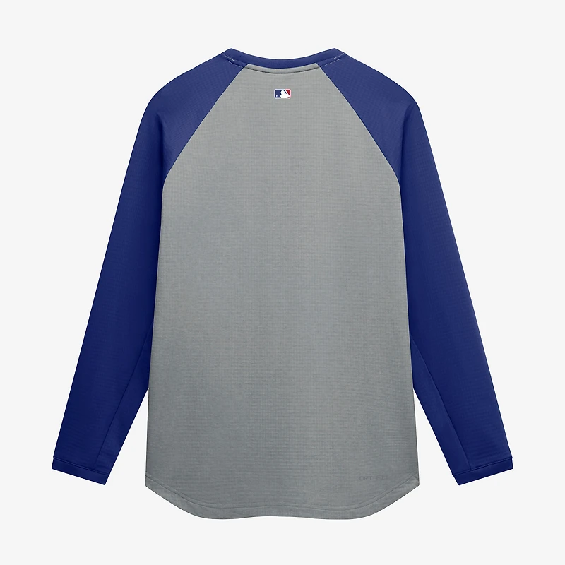 Sweat-shirt raglan Dri-FIT Nike pour homme, coloris gris anthracite chiné, collection authentique des Dodgers de Los Angeles