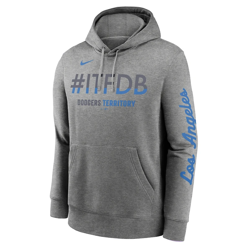 Men's Nike Heather Charcoal Los Angeles Dodgers City Connect Club Hoodie
