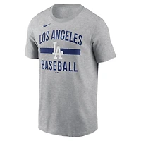 Men's Nike  Heather Gray Los Angeles Dodgers Arched T-Shirt