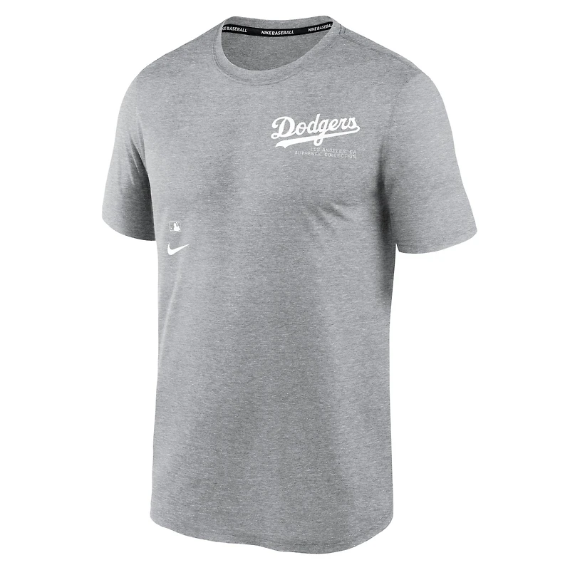 T-shirt Nike gris chiné Los Angeles Dodgers Authentic Collection Early Work Tri-Blend Performance pour homme