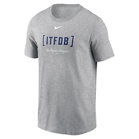 T-shirt Nike gris chiné pour homme avec phrase de l'équipe des Dodgers Los Angeles