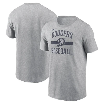 Men's Nike Heather Gray Los Angeles Dodgers City Connect Arched Team Phrase T-Shirt