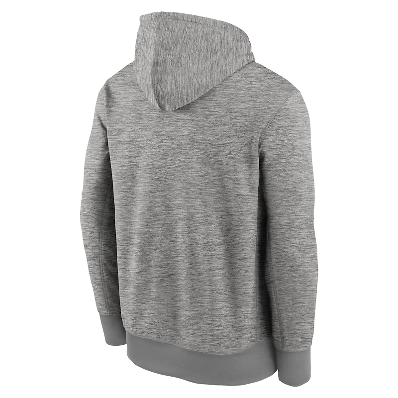 Sweat à capuche Therma Nike pour homme, gris chiné, logo principal des Los Angeles Dodgers