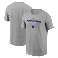 T-shirt Nike Los Angeles Dodgers Team Engineered Performance gris chiné pour homme
