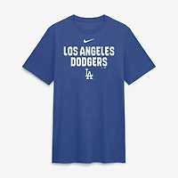 T-shirt Nike Heather Royal pour homme, Los Angeles Dodgers, modèle Stacked Tri-Blend