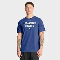T-shirt Nike Heather Royal pour homme, Los Angeles Dodgers, modèle Stacked Tri-Blend