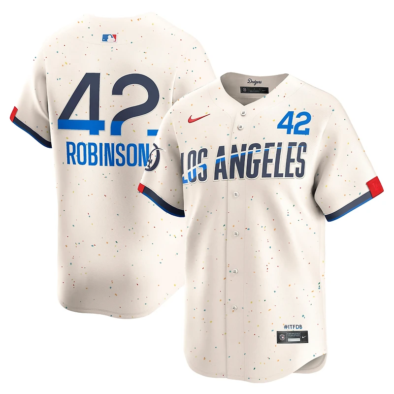 Men's Nike Jackie Robinson Cream Los Angeles Dodgers City Connect Limited Player Jersey