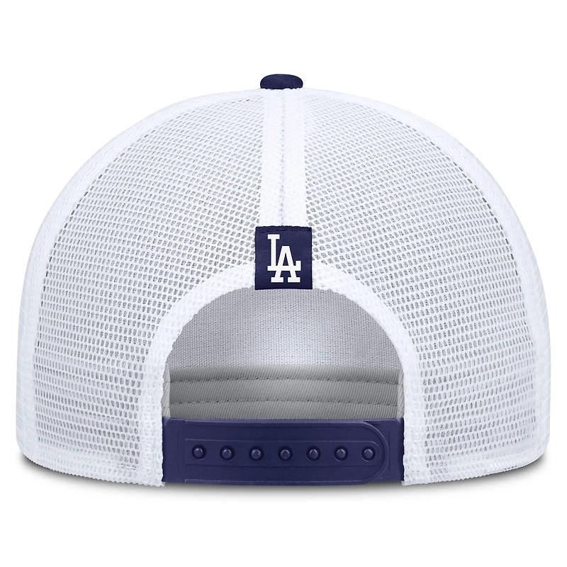 Casquette trucker ajustable Nike kaki/bleu roi Los Angeles Dodgers Rise A-Frame pour homme