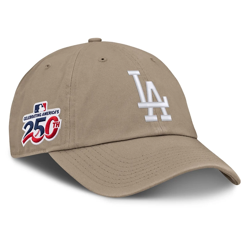 Casquette ajustable Nike blanche pour homme, Los Angeles Dodgers, célébrant le 250e anniversaire du club américain