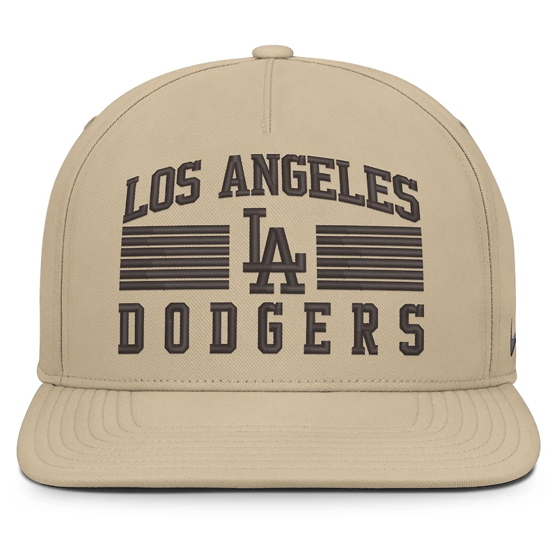 Casquette Nike kaki Los Angeles Dodgers Desert Pro AeroBill Dri-FIT Snapback pour homme