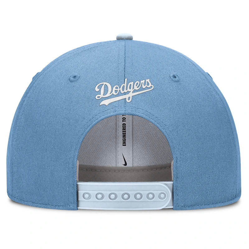 Casquette ajustable Nike Rise Dri-Fit bleu clair pour homme des Dodgers de Los Angeles