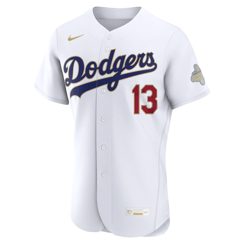 Maillot authentique Nike Max Muncy blanc Los Angeles Dodgers Collection Or 2026 pour homme
