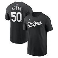 Men's Nike Mookie Betts Black Los Angeles Dodgers Name & Number T-Shirt