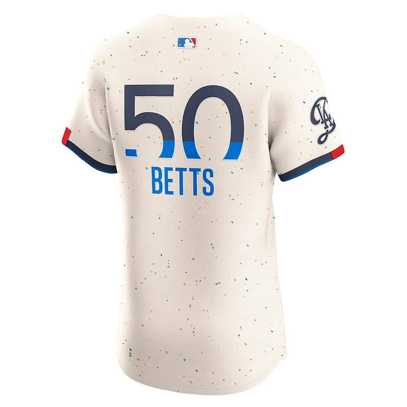 Men's Nike Mookie Betts Cream Los Angeles Dodgers City Connect Elite Jersey