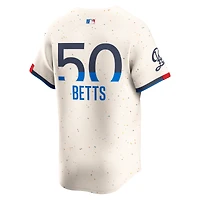 Maillot Nike Mookie Betts crème pour homme, édition limitée City Connect des Dodgers de Los Angeles