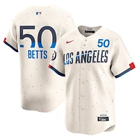 Maillot Nike Mookie Betts crème pour homme, édition limitée City Connect des Dodgers de Los Angeles