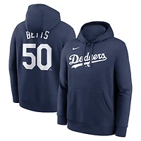 Sweat à capuche Nike Mookie Betts bleu marine pour homme, avec nom et numéro de joueur des Dodgers Los Angeles