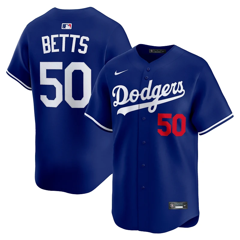 Maillot de joueur alternatif Nike Mookie Betts Royal Los Angeles Dodgers pour homme
