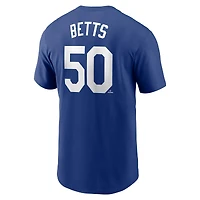 T-shirt avec nom et numéro Nike Mookie Betts Royal Los Angeles Dodgers Fuse pour homme