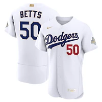 Men's Nike Mookie Betts White Los Angeles Dodgers 2026 Gold Collection Authentic Jersey
