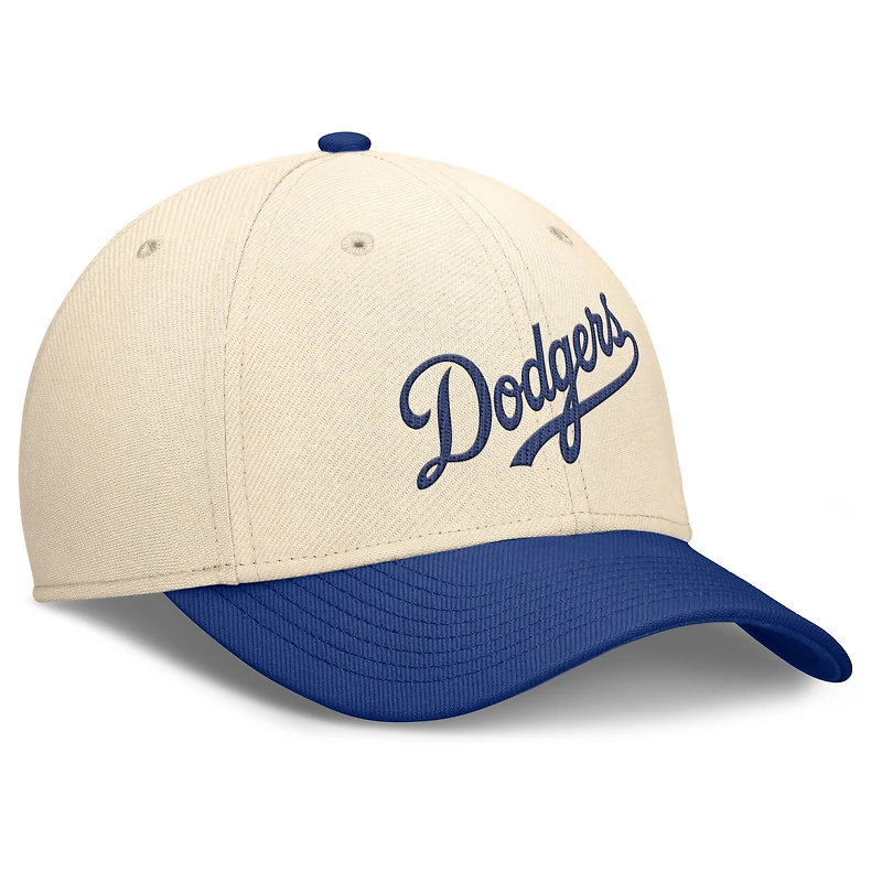 Men's Nike Natural/Royal Los Angeles Dodgers Statement Rise Performance Flex Hat