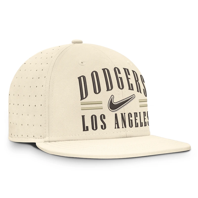 Men's Nike Natural Los Angeles Dodgers True Dri-FIT AeroBill Fitted Hat