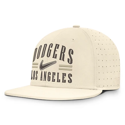 Casquette ajustée Nike True Dri-FIT AeroBill pour homme, couleur naturelle, Los Angeles Dodgers