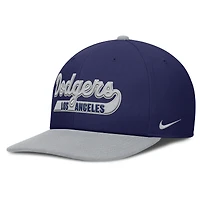 Casquette Nike Pro Performance Snapback bleu marine/gris pour homme des Los Angeles Dodgers