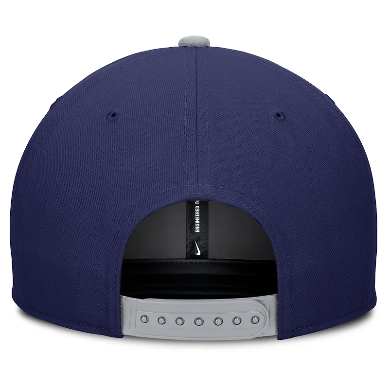 Casquette Nike Pro Performance Snapback bleu marine/gris pour homme des Los Angeles Dodgers