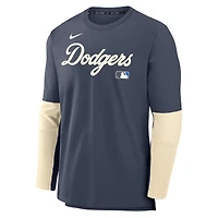 Men's Nike Navy Los Angeles Dodgers 2025 City Connect Authentic Collection Player Dri-FIT Lightweight Pullover