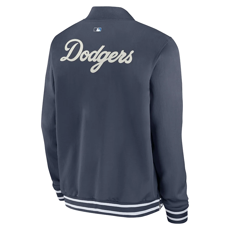 Men's Nike Navy Los Angeles Dodgers Authentic Collection City Connect Full-Zip Bomber Jacket
