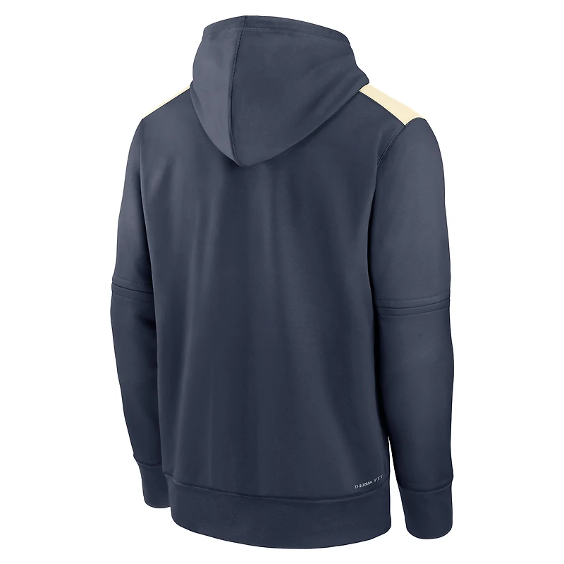 Men's Nike Navy Los Angeles Dodgers Authentic Collection City Connect Therma Pullover Hoodie