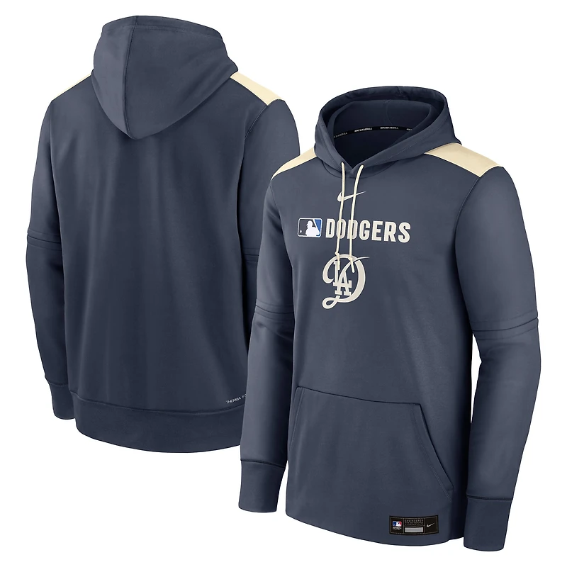 Sweat à capuche Nike bleu marine City Connect Therma Authentic Collection des Los Angeles Dodgers pour homme