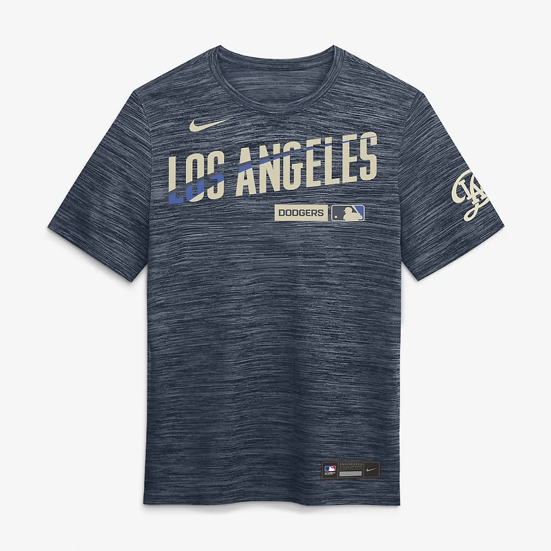 T-shirt Nike bleu marine Los Angeles Dodgers Authentic Collection City Connect Velocity Dri-FIT pour homme