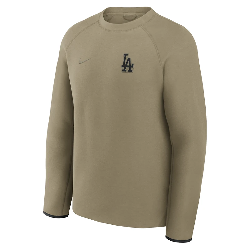 Men's Nike Olive Los Angeles Dodgers Tech Fleece Raglan Sweatshirt