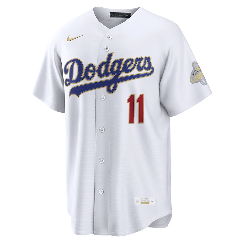 Maillot de stade Nike Roki Sasaki blanc Los Angeles Dodgers Collection Or 2026 pour homme