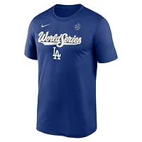 T-shirt Nike Rush Blue pour homme, collection authentique des Los Angeles Dodgers 2025 World Series Legend