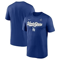 T-shirt Nike Rush Blue pour homme, collection authentique des Los Angeles Dodgers 2025 World Series Legend