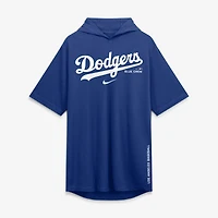 T-shirt à capuche Nike Royal Los Angeles Dodgers pour homme, en mélange de trois matières, avec logo arqué.