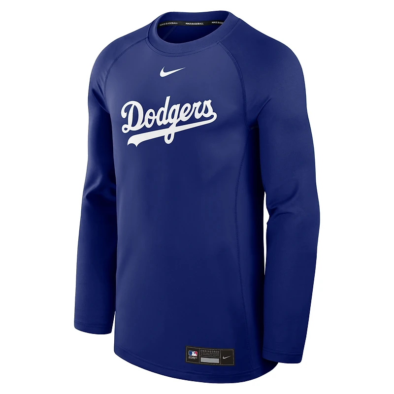 Men's Nike Royal Los Angeles Dodgers Authentic Collection Game Time Raglan Performance Long Sleeve T-Shirt