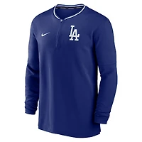 Haut Nike Royal Los Angeles Dodgers Authentic Collection Performance à demi-zip pour homme