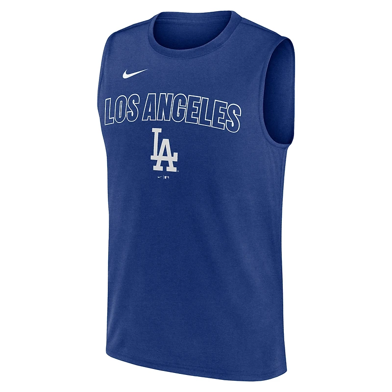 Débardeur Nike Royal Los Angeles Dodgers Knockout Dri-FIT Muscle pour homme