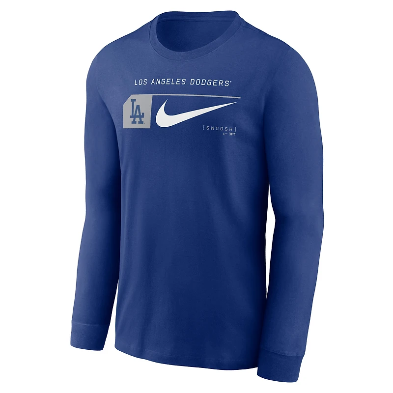 Men's Nike Royal Los Angeles Dodgers Local Logo Swoosh Lockup Long Sleeve T-Shirt