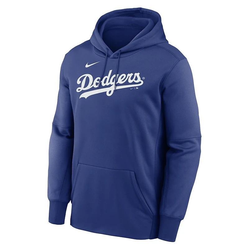 Men's Nike Royal Los Angeles Dodgers Primary Wordmark Therma Hoodie