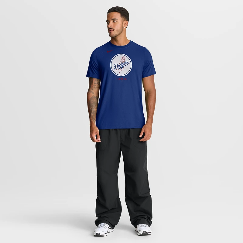 T-shirt Nike Royal Los Angeles Dodgers Tri-Blend Logo pour homme