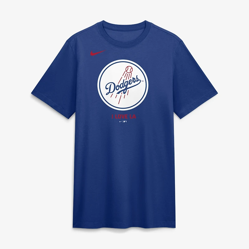Men's Nike Royal Los Angeles Dodgers Tri-Blend Logo T-Shirt